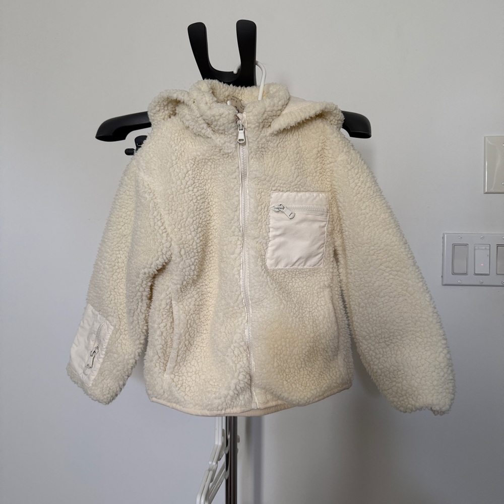 ❄️ 🐻‍❄️ EEUC ZARA GIRLS 7 FLEECED JACKET WHITE/CREAM